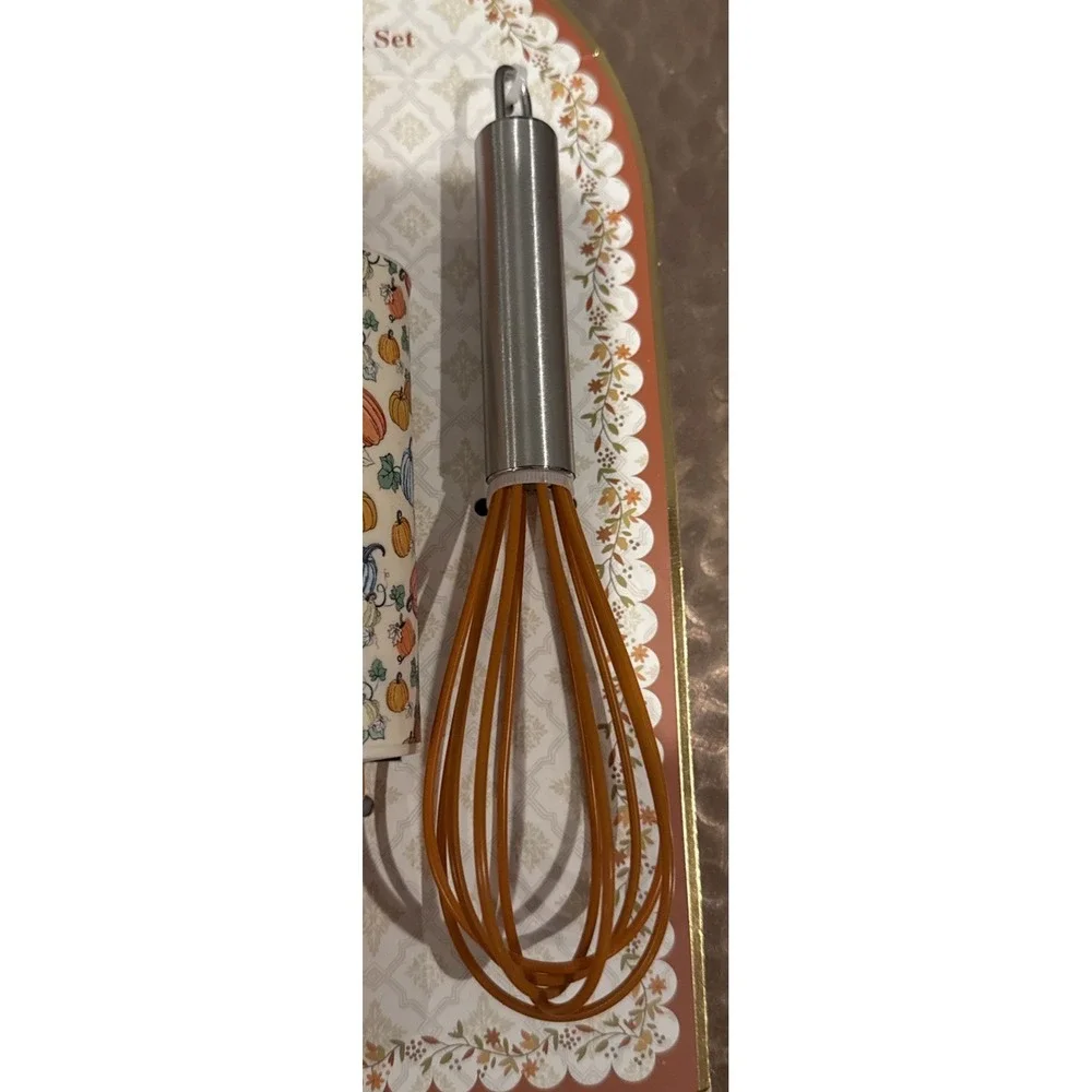 CWC 4 Piece Mini Baking Set Pumpkin Thanksgiving Spatula Whisk Rolling Pin NEW